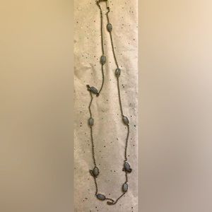 Retired Kendra Scott Franklin Long Necklace Blue Lace Agate